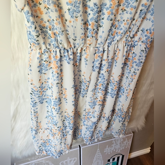 SHEIN Cottagecore Flutter Sleeve Floral Midi Dress (NWOT) - Picture 6 of 8